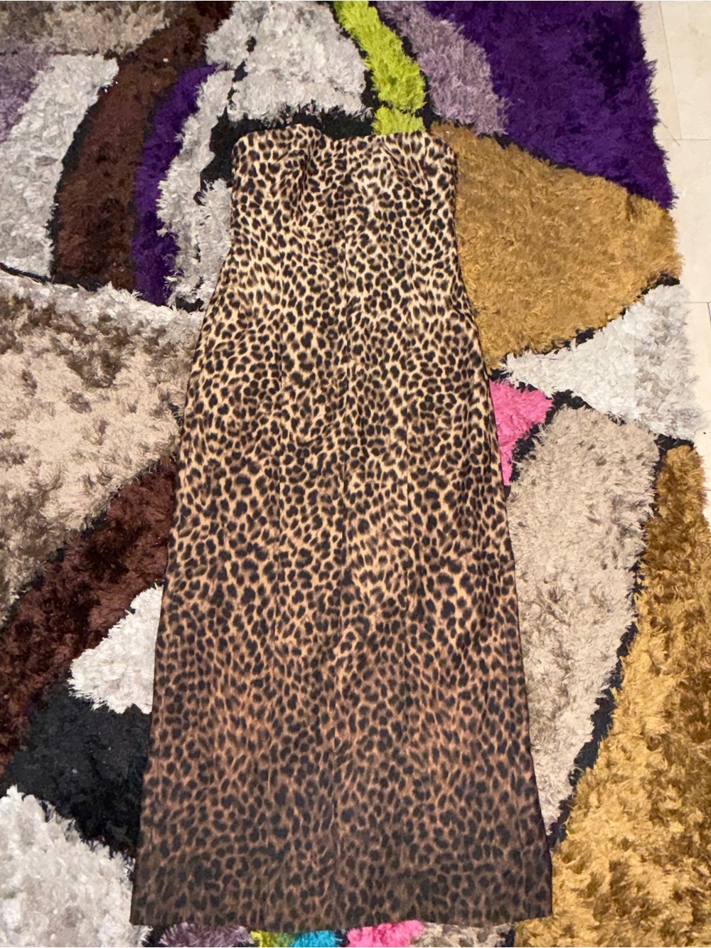 Strapless Leopard Print Maxi Dress - Brown Animal Print SaturdayClub